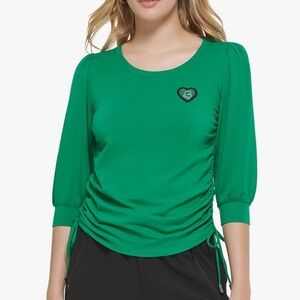 KARL LAGERFELD Paris Women's Everyday 3/4 Sleeve Knit Top Lush Meadow medium